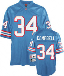#34 Earl Campbell Houston Oilers Light Blue mitchellandness Jersey