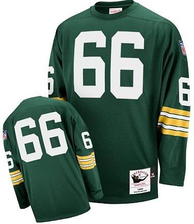 #66 Green Bay Packers Ray Nitschke Authentic Throwback MitchellAndNess Jersey