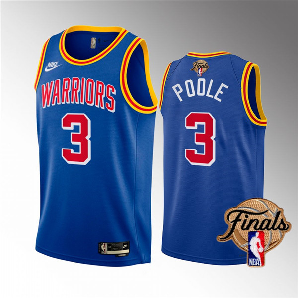 (1)Men's Golden State Warriors #3 Jordan Poole 2022 Royal NBA Finals Stitched Jersey