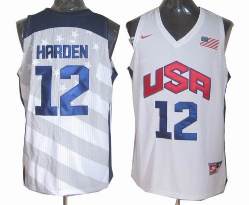 12# James Harden 2012 USA Basketball white Jersey