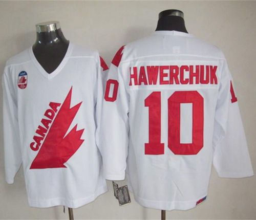 1991 Canada Olympic 10 Dale Hawerchuk White CCM Throwback NHL Jersey