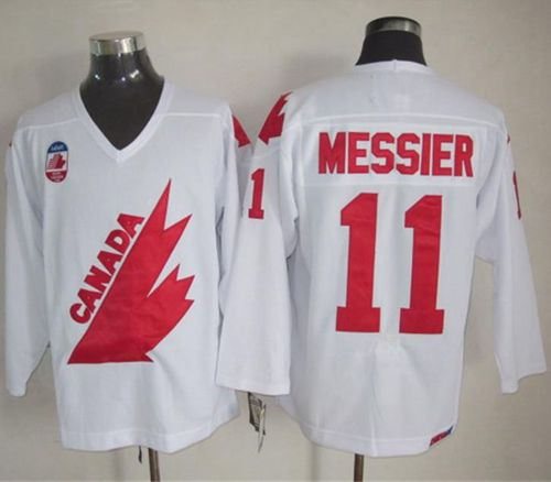 1991 Canada Olympic 11 Mark Messier White CCM Throwback NHL Jersey