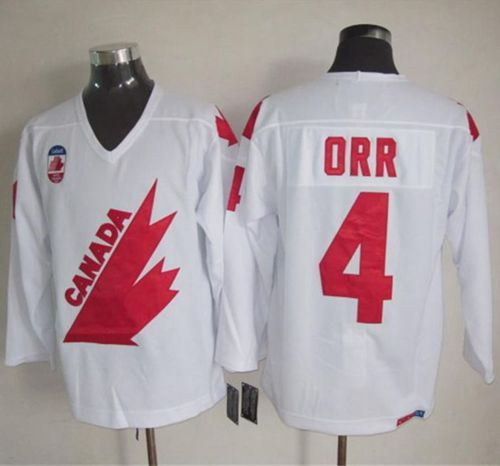 1991 Canada Olympic 4 Bobby Orr White CCM Throwback NHL Jersey
