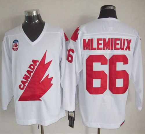 1991 Canada Olympic 66 Mario Lemieux White CCM Throwback NHL Jersey