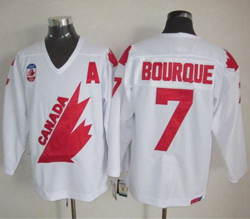 1991 Canada Olympic 7 Ray Bourque White CCM Throwback NHL Jersey