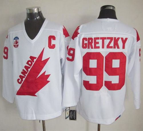 1991 Canada Olympic 99 Wayne Gretzky White CCM Throwback NHL Jersey