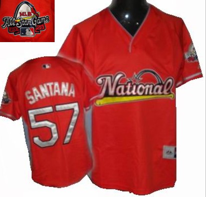 2009 ALL STAR GAME New York Mets #57 Johan Santana red