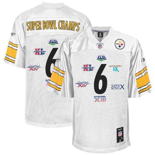 2009 Super Bowl Pittsburgh Steelers 6-time White