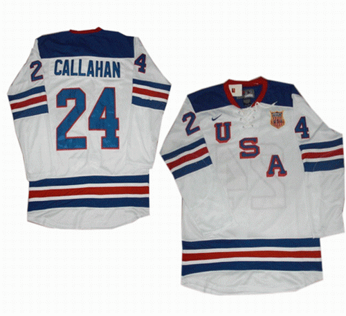 2010 Olympic Team USA #24 Ryan Callahan White jerseys