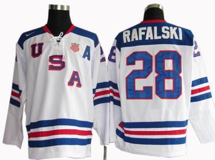 2010 Olympics Team USA #28 Brian Rafalski jerseys white