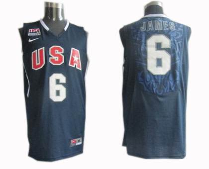 2010 USA Championship #6 LeBron James Jerseys blue