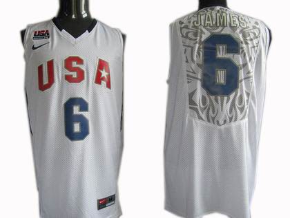 2010 USA Championship #6 LeBron James Jerseys white