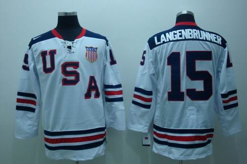 2010 olympics hockey jerseys #15 LANGENBRUNNER White