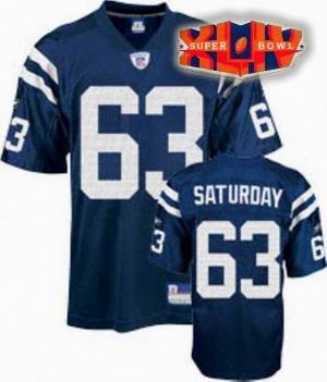 2010 pro bowl Indianapolis Colts 63# JEFF SATURDAY JERSEY blue