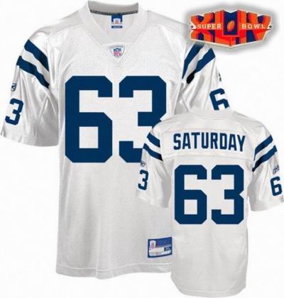2010 pro bowl Indianapolis Colts 63# JEFF SATURDAY JERSEY white