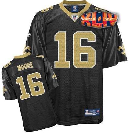 2010 super bowl New Orleans Saints Lance Moore jersey #16 Team Color black