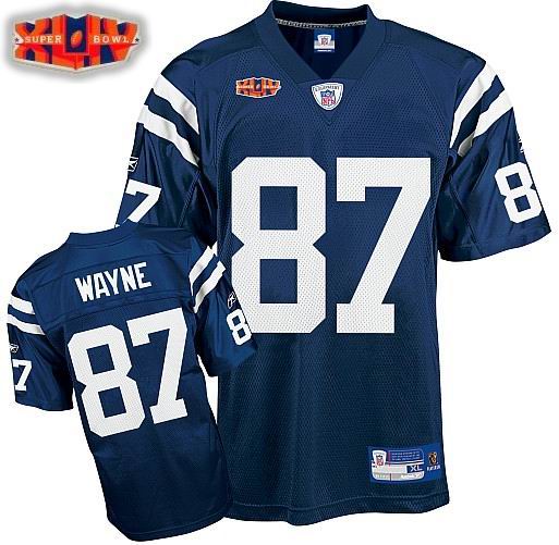 2010 super bowl XLIV jersey Indianapolis Colts jerseys #87 Reggie Wayne Blue