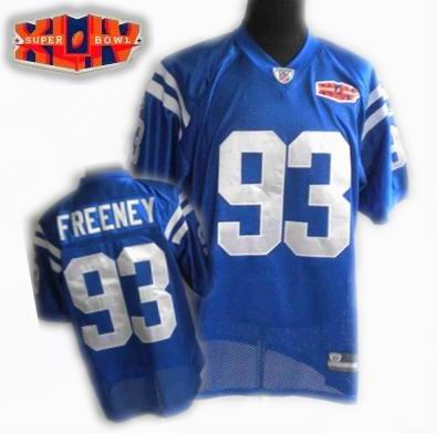 2010 super bowl XLIV jersey Indianapolis Colts jerseys #93 FREENEY blue