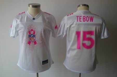 2011 Breast Cancer Awareness Women Fashion Denver Broncos #15 Tim Tebow white Jerseys