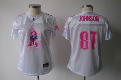 2011 Breast Cancer Awareness Women Fashion Detroit Lions #81 Calvin Johnson white Jerseys