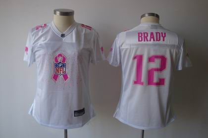 2011 Breast Cancer Awareness Women Fashion New England Patriots 12 Tom Brady white jerseys