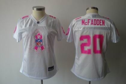 2011 Breast Cancer Awareness Womens Fashion Oakland Raiders 20# Darren McFadden white Jersey
