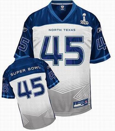 2011 Super Bowl XLV jersey 45 North Texas White Jersey