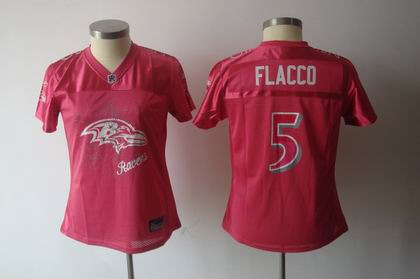 2011 Women FEM FAN Baltimore Ravens 5# Joe Flacco red Jersey