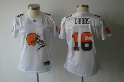 2011 Women FEM FAN Cleveland Browns #16 Joshua Cribbs white jerseys