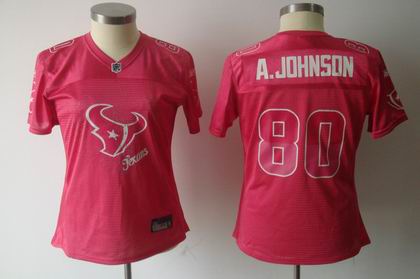 2011 Women FEM FAN Houston Texans A.Johnson #80 Red jersey