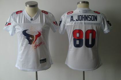 2011 Women FEM FAN Houston Texans A.Johnson #80 white jersey