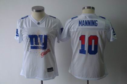 2011 Women FEM FAN New York Giants 10# Eli Manning white jerseys