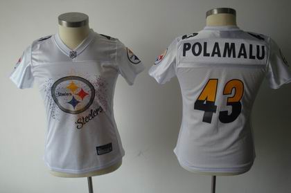 2011 Women FEM FAN Pittsburgh Steelers #43 Troy Polamalu white jersey