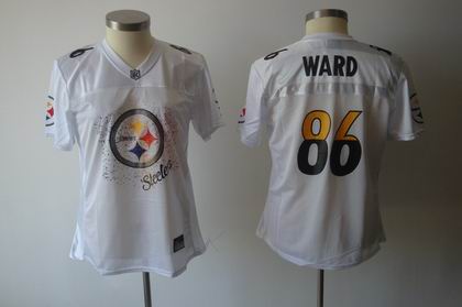 2011 Women FEM FAN Pittsburgh Steelers #86 Hines Ward WHITE Jersey