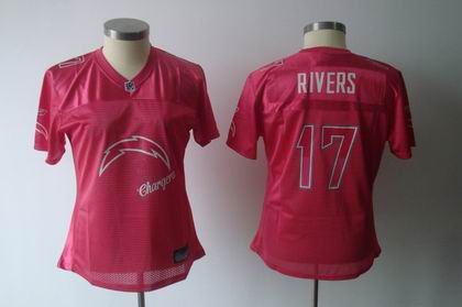 2011 Women FEM FAN San Diego Chargers #17 Philip Rivers red jerseys