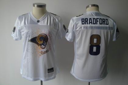 2011 Women FEM FAN St. Louis Rams #8 Sam Bradford Color white Jerseys