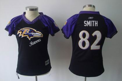 2011 Women Field Flirt Fashion Baltimore Ravens 82# smith black jersey