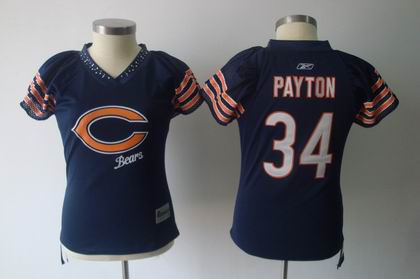 2011 Women Field Flirt Fashion Chicago Bears #34 Walter Payton Team blue Color Jersey