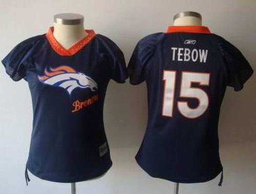 2011 Women Field Flirt Fashion Jersey Denver Broncos #15 Tim Tebow blue jerseys