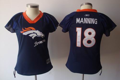 2011 Women Field Flirt Fashion Jersey Denver Broncos 18# Peyton Manning blue Jersey