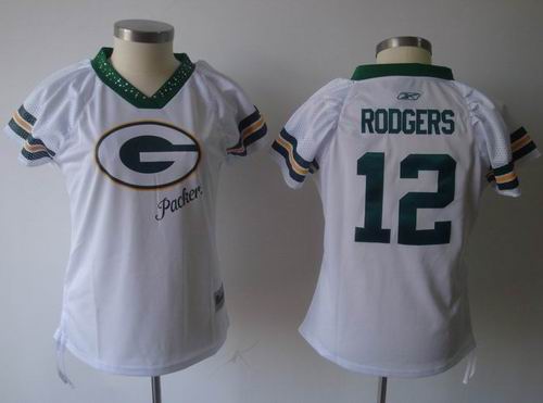 2011 Women Field Flirt Fashion Jersey Green Bay Packers 12# Aaron Rodgers jerseys white