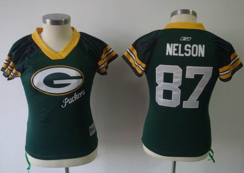 2011 Women Field Flirt Fashion Jersey Green Bay Packers 87 Jordy Nelson jerseys green