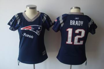 2011 Women Field Flirt Fashion Jersey New England Patriots 12 Tom Brady blue jerseys