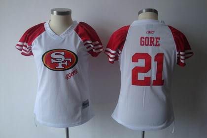 2011 Women Field Flirt Fashion Jersey San Francisco 49ers #21 Frank Gore white jersey
