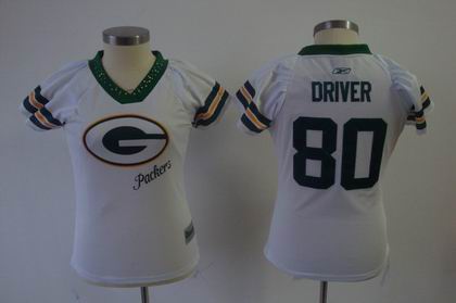 2011 Women Field Flirt Fashion green Bay Packers 80# Donald Driver white Jersey