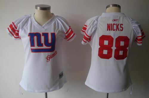 2011 Women Field Flirt New York Giants #88 Hakeem Nicks white Jerseys