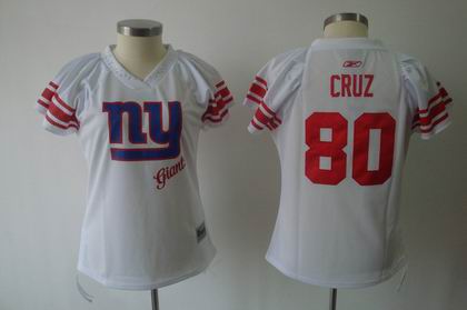 2011 Women Field Flirt New York Giants 80 Victor Cruz white Jersey