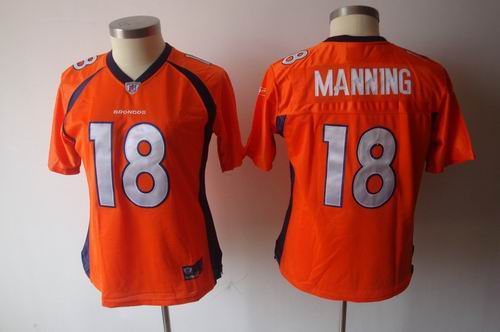 2011 Women TEAM Denver Broncos 18# Peyton Manning ORANGE Jersey