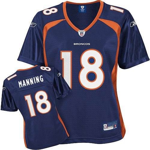 2011 Women TEAM Denver Broncos 18# Peyton Manning blue Jersey