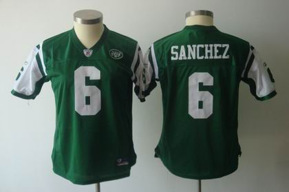 2011 Women TEAM Jersey New York Jets Mark #6 Sanchez green Team Color Jerseys
